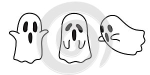 Ghost icon Halloween spooky cartoon illustration character doodle