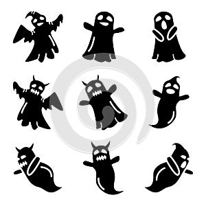 Ghost icon set vector design template basic RGB