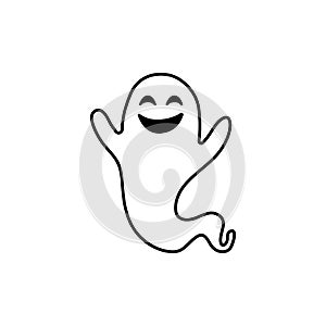 Ghost icon vector. Phantom illustration sign. Specter symbol. Halloween logo. Spirit mark.