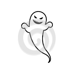 Ghost icon vector. Phantom illustration sign. Specter symbol. Halloween logo. Spirit mark.