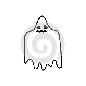 Ghost icon vector. Phantom illustration sign. Specter symbol. Halloween logo. Spirit mark.