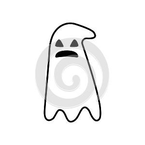 Ghost icon vector. Phantom illustration sign. Specter symbol. Halloween logo. Spirit mark.