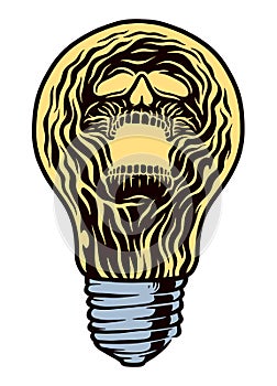 Ghost light in the bulb vector illustration