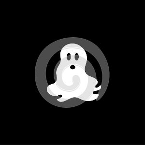 Ghost - minimalist and flat logo - vector illustration