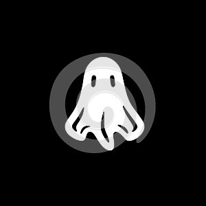 Ghost - minimalist and simple silhouette - vector illustration