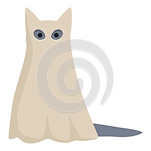 Ghost pet party icon cartoon vector. Cute kitty
