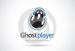 Ghost Player Logo Template Design Vector, Emblem, Design Concept, Creative Symbol, Icon