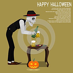 Ghost is pouring some beer