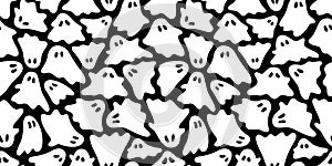 Ghost seamless pattern Halloween vector spooky camouflage scarf isolated repeat wallpaper tile background devil evil cartoon illus