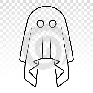 Ghost spooky or apparition haunting Halloween holiday line art icon for apps and websites