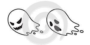 Ghost  spooky icon Halloween logo symbol cartoon character illustration doodle design