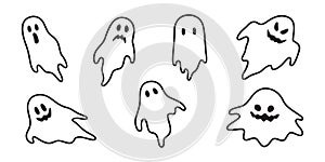 Ghost spooky vector icon Halloween doodle cartoon character logo illustration