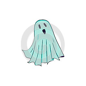 Ghost symbol of Halloween. Spook character of horror. Mystical Nightmare