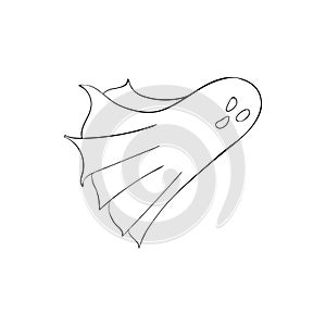 Ghost symbol of Halloween. Spook character of horror. Mystical Nightmare