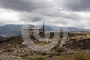 Ghost town church view Pueblo fantasma de Abades, Tenerife, Canary islands, Spain - Image photo