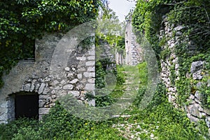 Ghost town of San Pietro Infine with his ruins, Caserta, Campania, Italy. The town was the site of The Battle of San