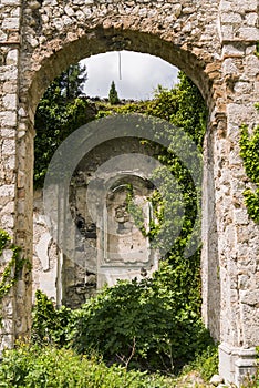 Ghost town of San Pietro Infine with his ruins, Caserta, Campania, Italy. The town was the site of The Battle of San