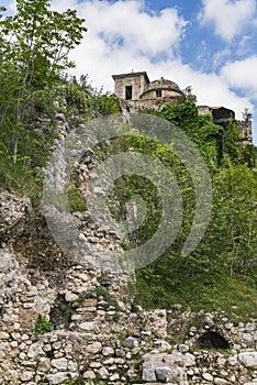 Ghost town of San Pietro Infine with his ruins, Caserta, Campania, Italy. The town was the site of The Battle of San