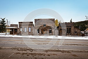 Ghost Town Virginia City Historic District designated in 1961 after Charles and Sue Bovey restored old ruins, in Montana