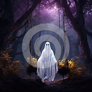 Ghost On A Tree Swing