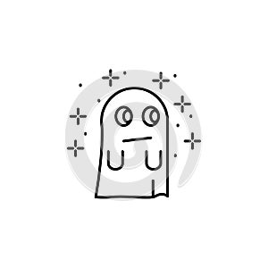 Ghost turmoil icon. Element of spirit icon