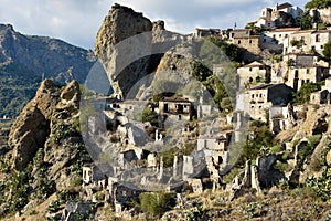 Ghost village in Pentedattilo, Calabria