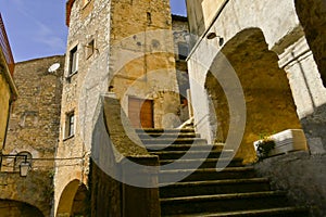 Ghost village of Rocchette and fortress of Rocchettine. Rieti, Lazio