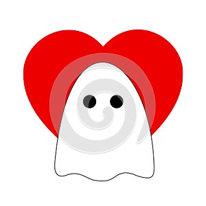 Ghosting - love heart is hidden by white bogey. photo