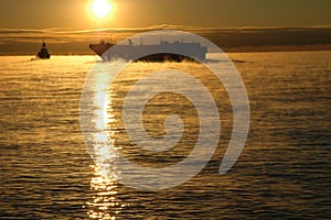 Ghostly Barge on Cold Waters