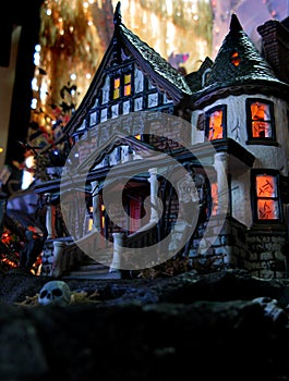 Ghostly Halloween house photo