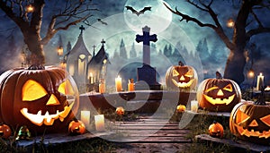 The ghostly jack-o-lanterns from the cemetery