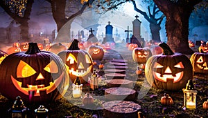 The ghostly jack-o-lanterns from the cemetery