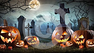 The ghostly jack-o-lanterns from the cemetery