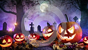 The ghostly jack-o-lanterns from the cemetery