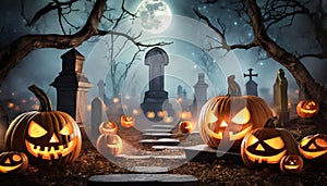 The ghostly jack-o-lanterns from the cemetery