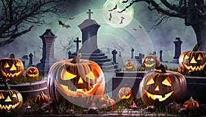 The ghostly jack-o-lanterns from the cemetery