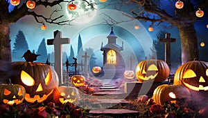 The ghostly jack-o-lanterns from the cemetery