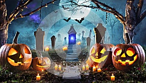 The ghostly jack-o-lanterns from the cemetery