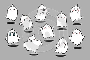 Ghosts doodle set