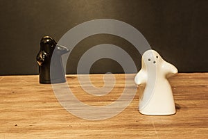 Ghosts salt cellar and pepper pot