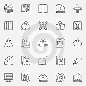 Ghostwriter icons set