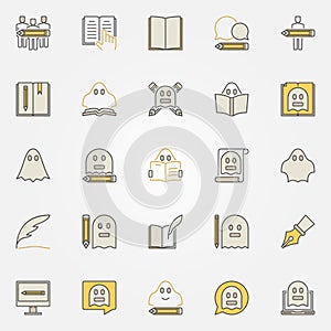 Ghostwriter and writing colorful icons