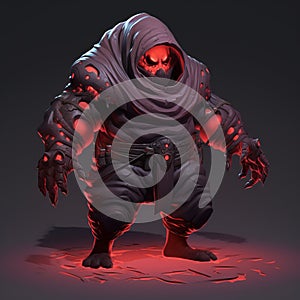Ghoul Of Shadows: A Cultist-themed Undead Creature In Valorant Style photo