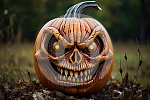 Ghoulish Scary pumpkin. Generate Ai