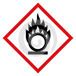 GHS symbol for oxidising gas, oxidising liquid, oxidising solid photo