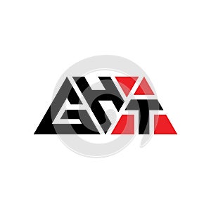 GHT triangle letter logo design with triangle shape. GHT triangle logo design monogram. GHT triangle vector logo template with red