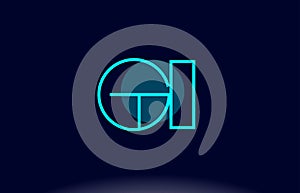 Blu linea cerchio l'alfabeto una lettera designazione dell'organizzazione o istituzione icona modello vettore progetto 