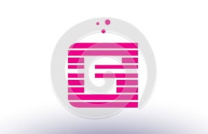 gi g i pink purple line stripe alphabet letter logo vector template