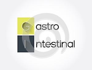 GI - Gastrointestinal acronym, medical concept background