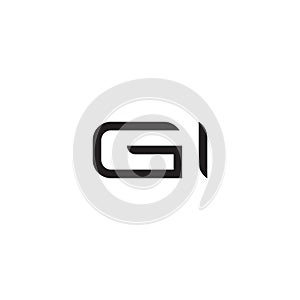 gi initial letter vector logo icon